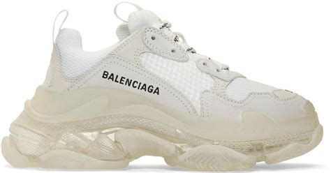 balenciaga white triple s clear sole sneakers